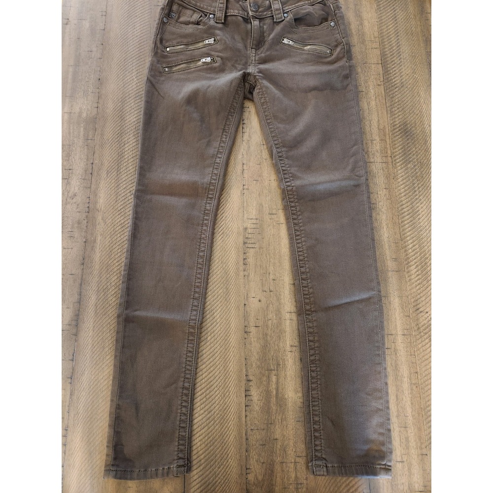 Miss Me Jeans Women's Size 27 Mid-Rise‎ Skinny Army Green Stretch Zipper Pockets